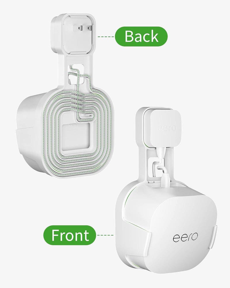 COOLWUFAN حامل تثبيت على الحائط لجهاز eero 6 أو eero 6+ لنظام الواي فاي الشبكي [لا يناسب eero mesh]، بدون أسلاك فوضوية، سهل التركيب لحامل eero 6 و eero 6+ لنظام الواي فاي الشبكي (3 عبوات) - Image 3